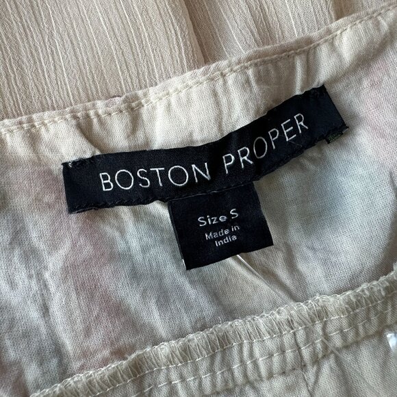 NEW Boston Proper Womens Small Dress Embroidered Floral Maxi Multicolor Beige - Picture 9 of 11